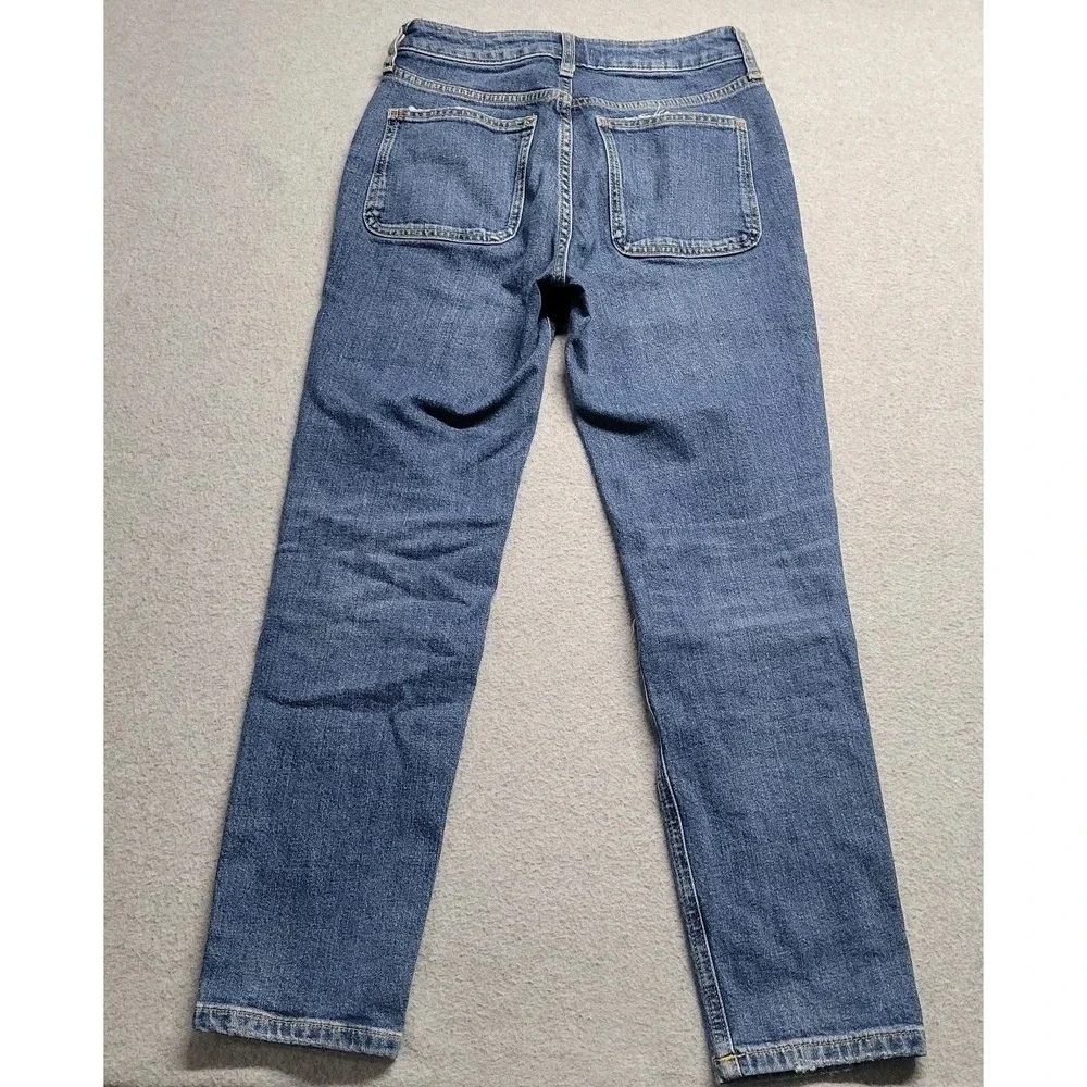 Anthropologie Pilcro Distressed Straight Leg Jeans Medium Wash Size 25 Distress